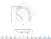 Piramida Diper I Brodzik 80x80x24/35cm półokrągły głęboki z siedziskiem #BAD-80-NK